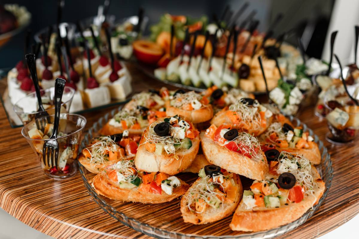 Catering. Food for parties, corporate parties, conferences, forums banquets selective focus